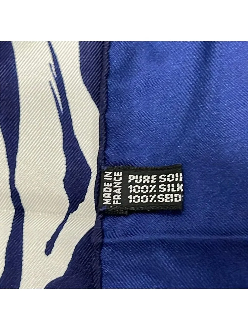Celine Scarf Navy White Gold Chain Zebra Pattern
